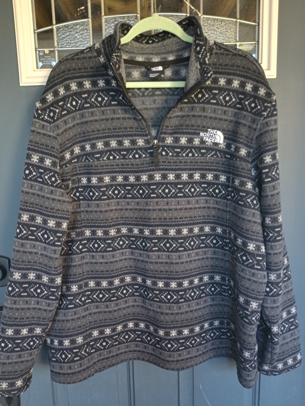 The North Face Tsillan 1/4 Zip Fair Isle Fleece Pullover Sweater Men XXL  Alpine